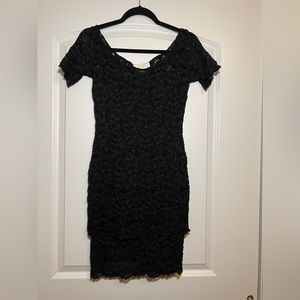 Cache Small Lace Bodycon Dress Black with Slip